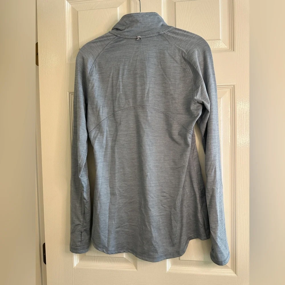 Champion Light Gray Striped Quarter-Zip Top - Picture 3 of 5